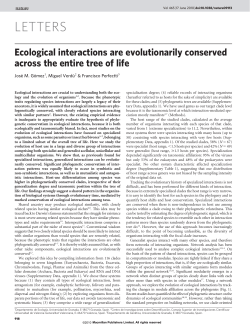 Ecological interactions are evolutionarily conserved across the