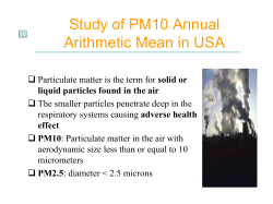 Study of PM10 Annual Arithmetic Mean in USA