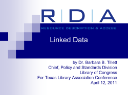 RDA Overview - RDA Steering Committee
