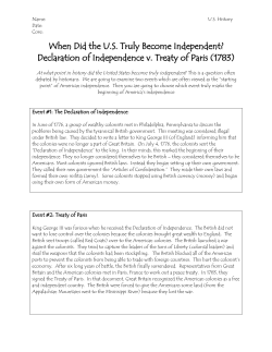 Declaration of Independence v. Treaty of Paris