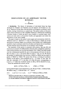 DERIVATIONS ON AN ARBITRARY VECTOR BUNDLEO