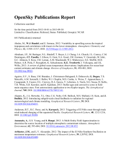 Attached are NCAR`s refereed lists for the period October 1, 2013