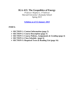 IGA 226: The Geopolitics of Energy