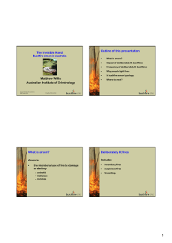The invisible hand - bushfire arson