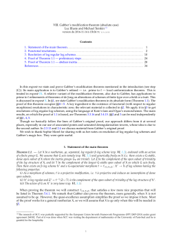 VIII. Gabber`s modification theorem (absolute case) Luc Illusie and