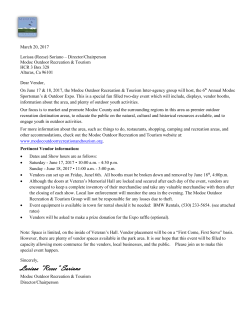 MORT 2017 Expo Vendor letter - Modoc Outdoor Recreation and