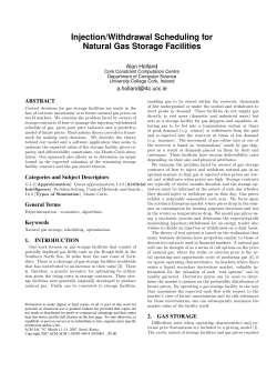 Injection/Withdrawal Scheduling for Natural Gas