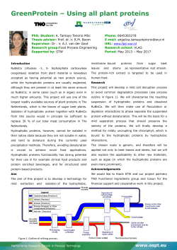 GreenProtein – Using all plant proteins