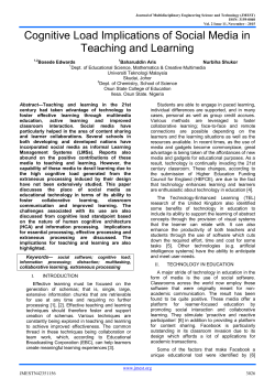 Cognitive Load Implications of Social Media in Teaching and