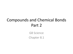 Compounds and Chemical Bonds Part 1