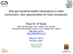 Diet Gut Bacteria Health Interactions in Older Consumers