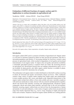 Estimation of different fractions of organic carbon and it`s implication