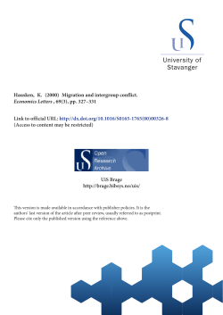 Hausken, K. (2000) Migration and intergroup conflict. Economics