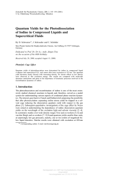 Quantum Yields for the Photodissociation of Iodine in