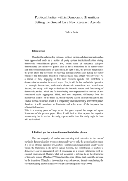 Political Parties within Democratic Transitions: Setting the Ground