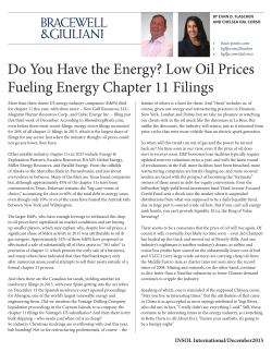 Low Oil Prices Fueling Energy Chapter 11 Filings