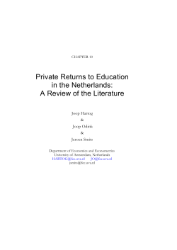 Private Returns to Education in the Netherlands: A Review of
