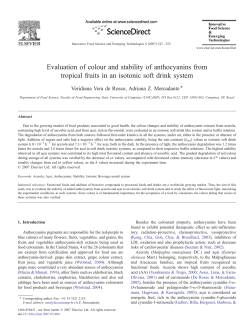 Evaluation of colour and stability of anthocyanins from - e