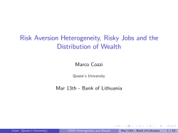 Risk Aversion Heterogeneity, Risky Jobs and the Distribution of Wealth