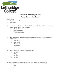 Construction Materials (CON1165) Comprehensive Final Exam