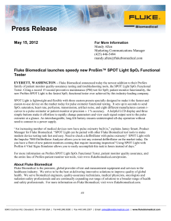 Fluke Biomedical launches speedy new ProSim&trade; SPOT Light SpO