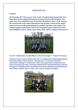 Spring Term Two Football On Thursday 25th February our Year 4