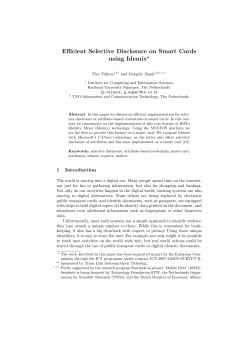 Efficient Selective Disclosure on Smart Cards using Idemix⋆