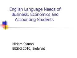 Comparing Language Needs of Business Economics and