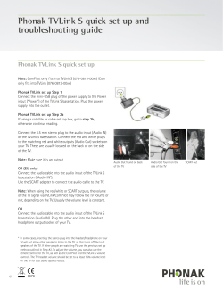 Phonak TVLink S quick set up and troubleshooting guide