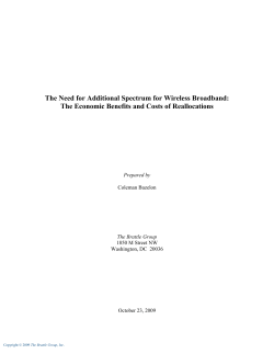 The Need for Additional Spectrum for Wireless Broadband: The
