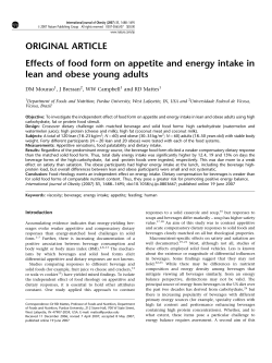 ORIGINAL ARTICLE Effects of food form on appetite and energy