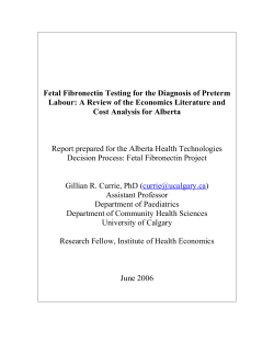 Fetal Fibronectin Testing for the Diagnosis of