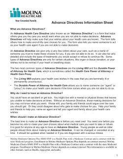 Advance Directives Information Sheet