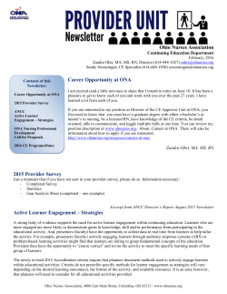 February 2016 Newsletter - Ohio Nurses Association