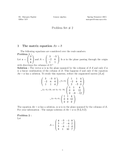 Problem Set # 2 1 The matrix equation Ax &ldquo; b