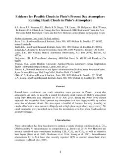 1 Evidence for Possible Clouds in Pluto`s Present Day Atmosphere
