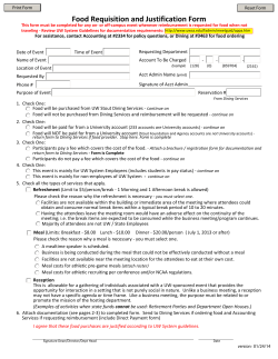 Food Requisition and Justification Form - UW