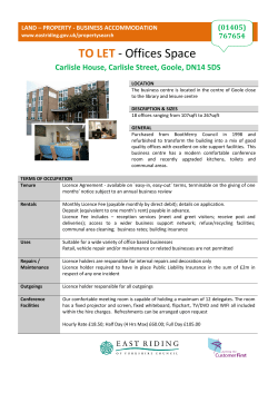 TO LET - Offices Space - East Riding of Yorkshire Council