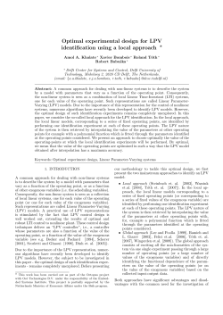 Optimal Experimental Design for LPV Identification Using a Local