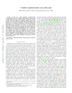 A family of optimal locally recoverable codes