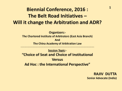 Biennial Conference, 2016 : The Belt Road Initiatives