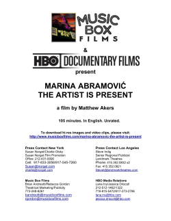 Marina ABRAMOVIĆ The Artist Is Present