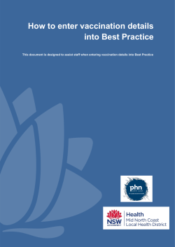 Immunisation_How to enter vaccination details into Best Practice