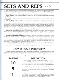 SETS AND REPS - Bigger Faster Stronger