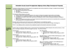 Oxfordshire County Council Pre-Application Highways Advice