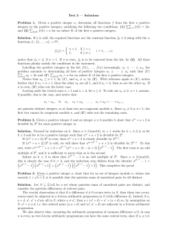 Test 3 &mdash; Solutions Problem 1. Given a positive integer n