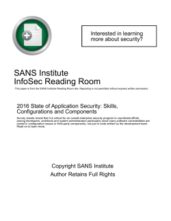 2016 State of Application Security: Skills