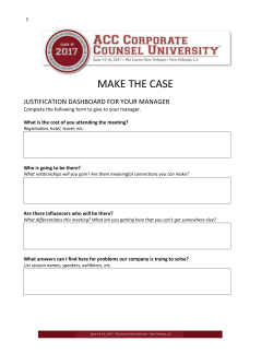 Attendee Justification Dashboard - Association of Corporate Counsel
