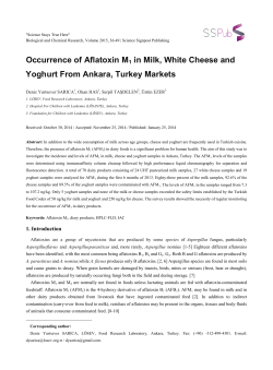 Occurrence of Aflatoxin M1 in Milk, White Cheese and Yoghurt From