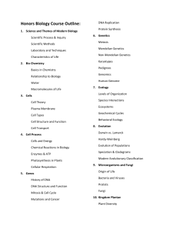 Honors Biology Course Outline
